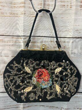 Sherry Gay Corp.  Beaded Bag Purse Made in USA 12"x13" "It's a Gay Bag"